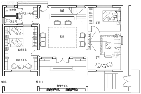 5款中式两层图纸设计图