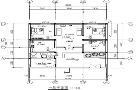 一层带庭院天台