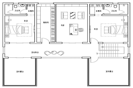 15x20二层带庭院露台自建图纸