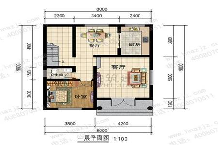 8米×10米农村自建房设计图