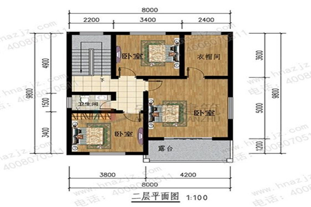 8米×10米农村自建房设计图