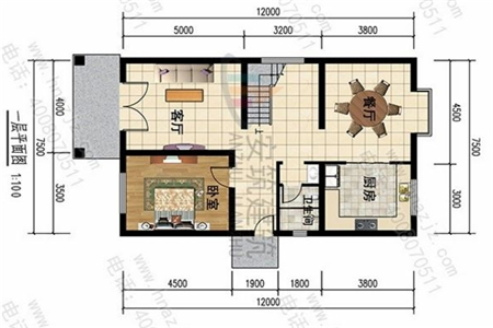 8米×12米新农村自建房设计图