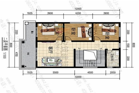 8米×12米新农村自建房设计图