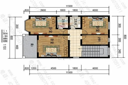 8米×12米新农村自建房设计图