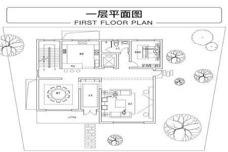 占地14x13三层带庭院露台