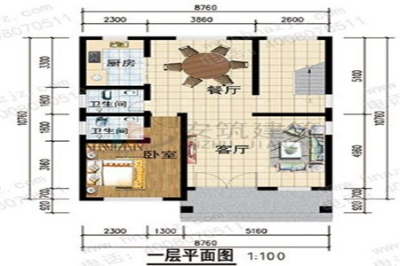 占地9x11二层