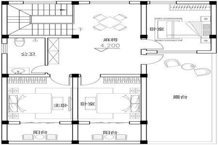 15x8二层带露台自建别墅