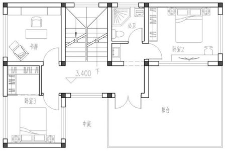 13x8二层带露台自建别墅