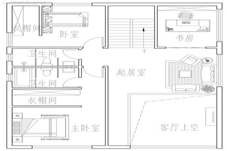 占地10x12二层带庭院挑空