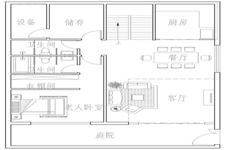 占地10x12二层带庭院挑空