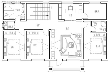 占地17x11二层中式