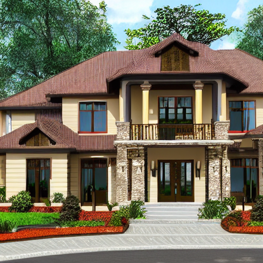 农村二层别墅设计图：让你的梦想之家变为现实-1